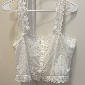 GAP x DOEN White Eyelet Lace Tank Top